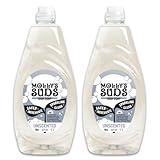 Molly's Suds Natural Liquid Dish Soap | Long-Lasting, Powerful Plant-Powered Ingedients | Unscented | 24 oz - 2 Pack