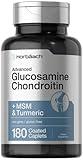 Horbäach Glucosamine Chondroitin MSM | Plus Turmeric | 180 Coated Caplets | Non-GMO, Gluten Free Supplement