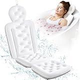 Full Body Bath Pillow for Bathtub, Thick Bathtub Cushion with Laundry Bag, Luxury Tub Pillow for Bath for Headrest Neck and Back Support White 51" x 16"