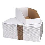 ZBEIVAN Cardboard Storage Bins Boxes 35 Packs 12x6x4.5 Inches, Easy Assembly Pantry Organizer Bins for Shelf, White