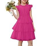 GRACE KARIN Girls Summer Dress Special Occasion Party Graduation Dresses for Girl Size 10 Rose Red