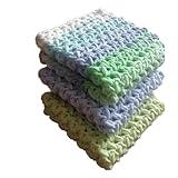 Set 3 Cotton Pastel Dish Rags Crochet Reusable Washcloth Knitted Volume Kitchen Dish Cloth Absorbente Widely Use