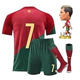 URAISEUS #7 Boys' Soccer Jerseys Sports Team Training Uniform Boys and Girls Youth Shirts and Shorts Set (as1, Age, 8_Years, 9_Years, Red/Green)