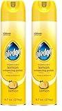 Pledge Multisurface Furniture Polish Spray, Works on Wood, Granite, and Leather, Shines and Protects, Lemon, 9.7 oz (Pack of 2)