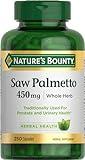 Nature's Bounty Saw Palmetto Support for Prostate and Urinary Health, Herbal Health Supplement, 450mg, 250 Capsules