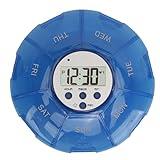 SPYMINNPOO Pill Case with Alarm, Setting Up Voice Reminders for Medication Times Pill Dispenser Medicine Reminder Alarm (Blue)