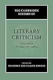 The Cambridge History of Literary Criticism, Vol. 4: The Eighteenth Century