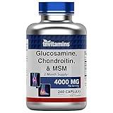 tnvitamins Glucosamine, Chondroitin, & MSM (4000 MG x 240 Capsules) for Men & Women | Joint Support Supplement Complex* | More Than Triple Strength! | Non-GMO | Produced in The USA