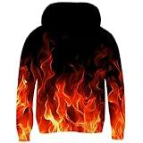 UNICOMIDEA Boy's Fashion Hoodies & Sweatshirt 3D Fire Kid Clothes 11-13 Years Youth Hoodie Cool Red Pullover For Girls Sport Sweater Outfit Funny Teen Boys Holiday Hoodie