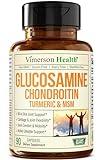 Glucosamine Chondroitin MSM and Turmeric Supplement - Joint Support Supplement with Boswellia & Glucosamine Sulfate 1500 mg. Joint Health Chondroitin Sulfate MSM Supplement for Women & Men 90 Capsules