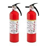 Kidde Fire Extinguisher for Home, 1-A:10-B:C, Dry Chemical Extinguisher, Red, Mounting Bracket Included, 2 Pack