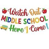 Welcome to School Decoration Watch Out Middle School Here I Come Banner Welcome to 6th 7th 8th Grade Decor the First Day of School Bulletin Board Backdrop for Students Teacher