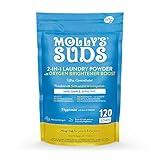 Molly's Suds 2-in-1 Original Laundry Powder with Oxygen Brightener Boost | Natural Laundry Detergent & Stain Remover | Peppermint with Hint of Lemon, 120 Loads