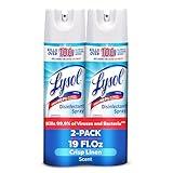 Lysol Disinfectant Spray, Sanitizing and Antibacterial Spray, For Disinfecting and Deodorizing, Crisp Linen, 19 Fl. Oz (Pack of 2)