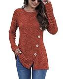 JomeDesign Sweaters for Women Trendy Long Sleeve Tops for Women Fall Outfits for Women Caramel