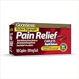 GoodSense Rapid Release Pain Relief, Acetaminophen Caplets 500 mg, Extra Strength Pain Reliever and Fever Reducer, 100 Count