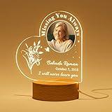 Personalized Memorial Gifts Custom Sympathy Gifts for Loss of Mom in Memory of Loved One Light Up Picture Frames Bereavement Gifts Memorial Plaque Night Light Unique Gifts for Loss of Mother