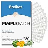 Breiboz Pimple Patches for Face, Hydrocolloid Acne Patches, Zit Patches for Day and Night Invisible with Tea Tree, Salicylic Acid & Cica Oil