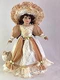 J.Misa Collection 18inch Standing Porcelain Victorian Doll with Stand, 18 inches Tall