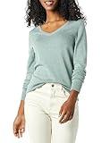 Amazon Essentials Women's Classic-Fit Lightweight Long-Sleeve V-Neck Sweater (Available in Plus Size), Sage Green Heather, Large