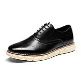 Bruno Marc Men's Crossflex Dress Sneakers Wingtip Derby Casual Oxford Formal Shoes,Size 11,Black/Gw,GRANDWING