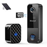 bitnovol 2K Door Bell Cameras Wireless - Smart Video Doorbell Camera Outdoor,2.4Ghz WiFi,2 Way Audio,Anti-Theft Alarm,PIR Motion Detection,Support Solar Panel Powered,128gb SD Store & Chime(Excluded)