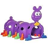 Qaba Caterpillar Climbing Tunnel for Kids Climb-N-Crawl Toy Indoor & Outdoor Toddler Play Structure for 3-6 Years Old, Purple