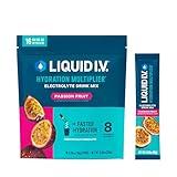 Liquid I.V.® Hydration Multiplier® - Passion Fruit - Hydration Powder Packets | Electrolyte Powder Drink Mix | Convenient Single-Serving Sticks | Non-GMO | 16 Servings (Pack of 1)