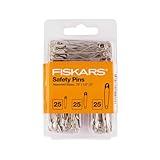 Fiskars Assorted Safety Pins - Assorted 3-Size Safety Pin Set - Sewing Accessories and Supplies - 75-Piece