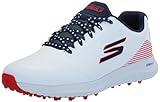 Skechers Men's Max 2 Arch Fit Waterproof Spikeless Golf Shoe Sneaker, White/Navy/Red, 9