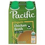 Pacific Foods Organic Free Range Chicken Broth, Low Sodium, 8 Fl Oz (Pack of 4)