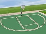 Basketball Court Marking Kit Basketball Court Stencil Kit for Concrete Driveway Backyard Asphalt with Quick DIY Design Plump Bob Spray Guard and Masking Tape High School Regulation Size 39.6' x 21'