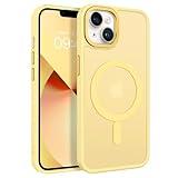 BENTOBEN Magnetic for iPhone 13 Case & iPhone 14 Case [Compatible with Magsafe] Translucent Matte Phone Case iPhone 13/14 Slim Shockproof Women Men Girl Protective Cover for iPhone 13/14 6.1", Yellow