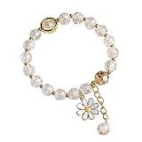 Fuqimanman2020 1 Pcs Colorful Flower Charm Bracelets Set Handmade Crystal Beaded Daisy Bracelets for Women Jewelry(B)