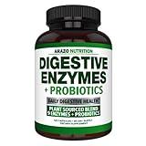 Digestive Enzymes with Probiotics - Multi Enzyme Nutritional Supplement - Acidophilus Bromelain Papaya Papain Lipase & Lactase - Improve Digestion - 120 Pills - Arazo Nutrition