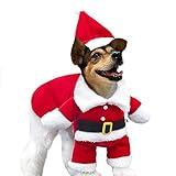 Christmas Dog Santa Costume Outfit, Xmas Puppy Santa Claus Clothes Suits Hat for Pet Dogs Cats Party New Year Funny Cosplay (Red, XX-Large)