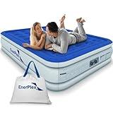 EnerPlex Queen Air Mattress with Built-in Pump - 13 Inch Double Height Inflatable Mattress for Camping, Home & Portable Travel - Durable Blow Up Bed with Dual Pump - Easy to Inflate/Quick Set Up﻿