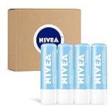 NIVEA Smoothness Lip Care, Lip Balm SPF 15, Mineral Oil Free Lip Moisturizer with Shea Butter, Jojoba Oil and Avocado Oil, 0.17 Oz, Pack of 4