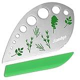 Herb Stripper, Jiaedge Green 9 holes Stainless Steel Kitchen Herbs Leaf Stripping Tool, Metal Herb Peeler for Kale, Collard Greens, Thyme, Basil, Rosemary Stripper