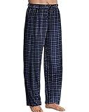 Hanes Men's ComfortSoft Cotton Printed Lounge Pants, 31" Inseam, Pockets, Drawstring/Elastic Waist, Blue Squares, X-Large