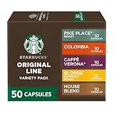 Starbucks by Nespresso Variety Pack Coffee (50-count single serve capsules, compatible with Nespresso Original Line System)