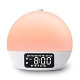 Geuuap Sunrise Alarm Clocks White Noise Sound Machine with 25 Soothing Sounds, 17 Night Lights, Bluetooth Speaker Wake Up Light Alarm Clock for Bedrooms, Heavy Sleepers, Baby, Kids