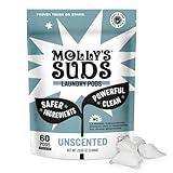 Molly's Suds Laundry Detergent Pods | Natural Detergent for Sensitive Skin | Ultra Concentrated and Stain Fighting | Unscented - 60 Count