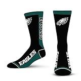 For Bare Feet NFL PHILADELPHIA EAGLES MVP Crew Sock Team Color Large