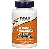 NOW Foods Supplements, 8 Billion Acidophilus & Bifidus, Dairy, Soy and Gluten Free, Strain Verified, 120 Veg Capsules