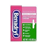 Benadryl Original Strength Anti-Itch Cream, Bug Bite Itch Relief, Diphenhydramine HCl Topical Analgesic & Zinc Acetate Skin Protectant, Great for Camping Essentials, 1 oz