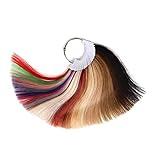 TOFAFA Hair Color Rings 100% Human Hair Swatches Testing Color Samples 8 inch 34 Kinds of Hair Color