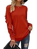 Saloogoe Dressy Sweatshirt for Women Casual Red Tops Elegant Valentine Gifts 2024 M