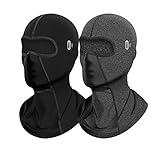 weilaike Cold Weather Balaclava Ski Mask, Water Resistant Windproof Fleece Thermal Face Mask, Moisture Wicking with Performance Soft(Black+Gray)