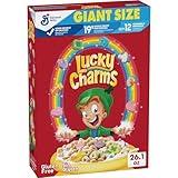 Lucky Charms Gluten Free Cereal with Marshmallows, Kids Breakfast Cereal, Made with Whole Grain, Giant Size, 26.1 oz